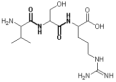 chemical structure of the tripeptide Val-Ser-Arg